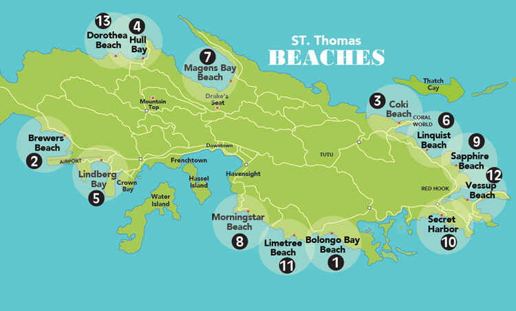 beaches in st thomas